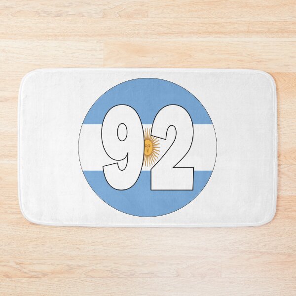 Item preview, Number 92 with Argentina flag on the background designed and sold by AllShirts21.