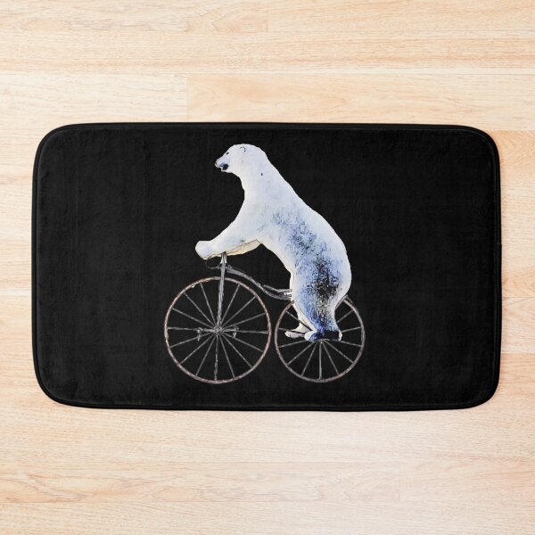 Item preview, white bear bicycling funny designed and sold by Collagedream.