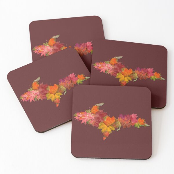 Item preview, Upper Peninsula Outline, Maple Leaves designed and sold by Jarrod Vandenberg.