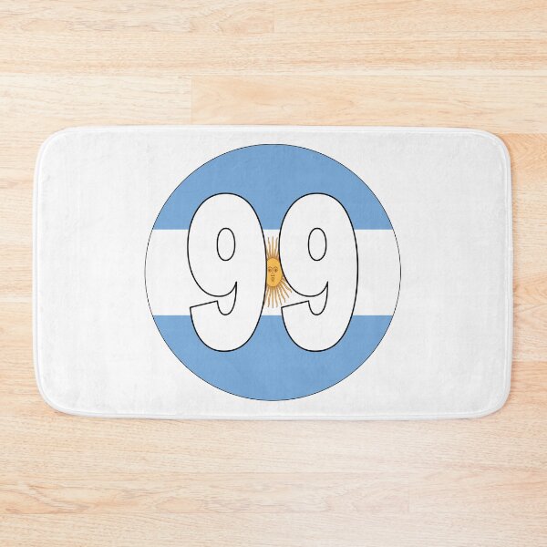 Item preview, Number 99 with Argentina flag on the background designed and sold by AllShirts21.