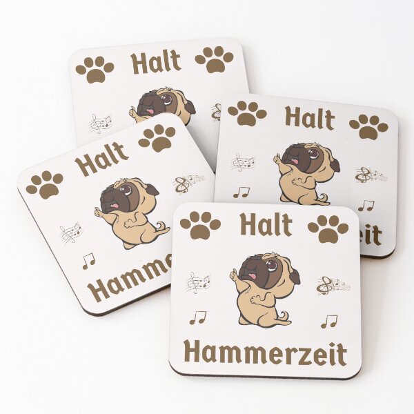 Item preview, Pug Mops Deutsch German Stop Halt Hammerzeit designed and sold by Time4German.
