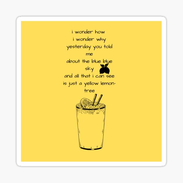 "Lemon tree Beatles" Sticker by OliviaaDe Redbubble