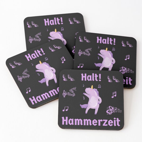 Item preview, Dancing Unicorn Einhorn Deutsch German Halt Stop Hammerzeit designed and sold by Time4German.
