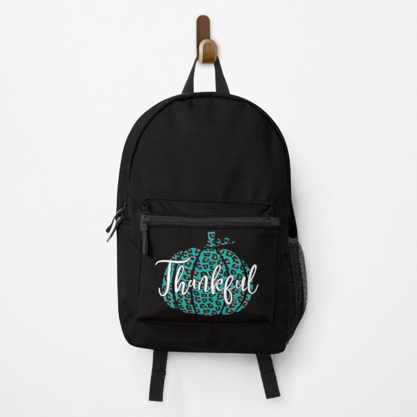 Item preview, Aqua Teal Leopard Print Pumpkin Thankful designed and sold by SqueakyRicardo.