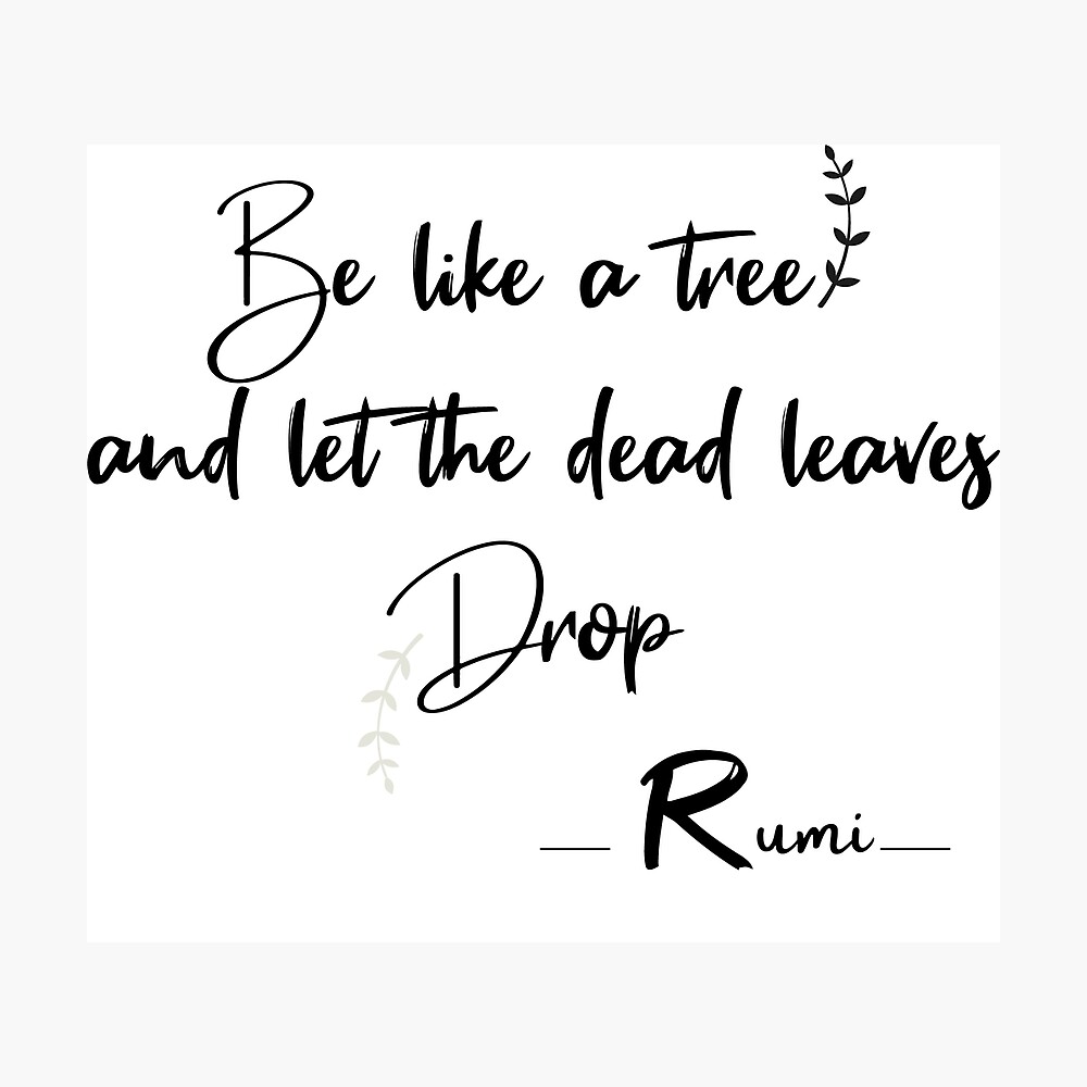 Poster Et Laissez Tomber Les Feuilles Mortes Citation De Rumi Par Oubeidtah Redbubble