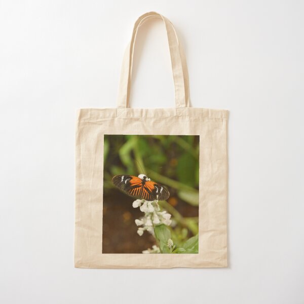 Butterfly on a Flower Cotton Tote Bag
