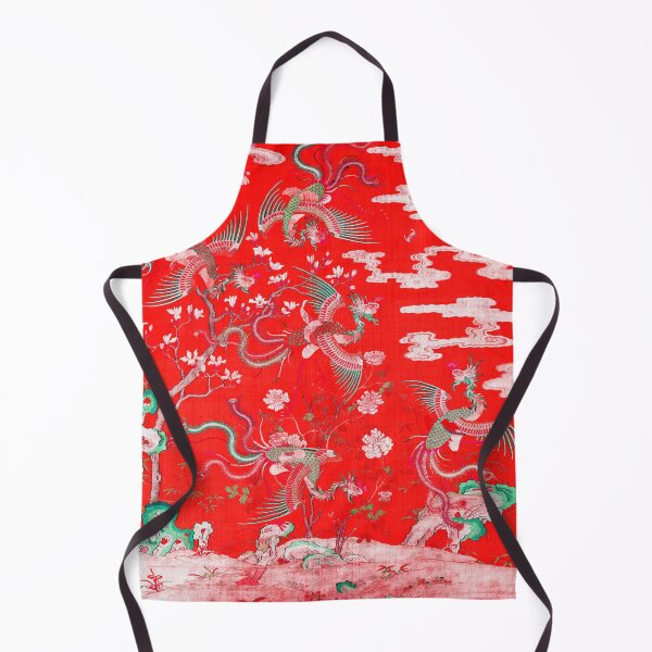 Item preview, Five Phoenixes in The Garden ,Chinese Imperial Bright Red Floral Tapestry designed and sold by BulganLumini.