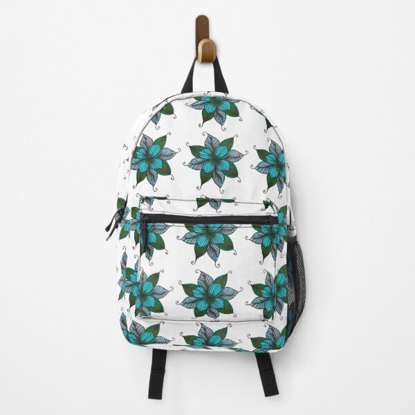 Item preview, Green and Blue Flower and Leaves - Hand Designed Floral Print designed and sold by ckylin.