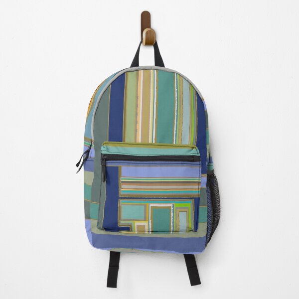 Item preview, Industrial Blue Green Geometric Stripes designed and sold by djrunnels.