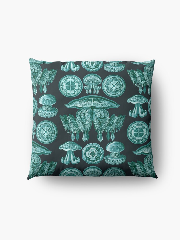 Alternate view of Ernst Haeckel - Scientific Illustration - Discomedusae (Jellyfish) Floor Pillow