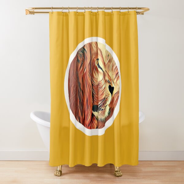Lion-KingofBeasts Sticker Shower Curtain