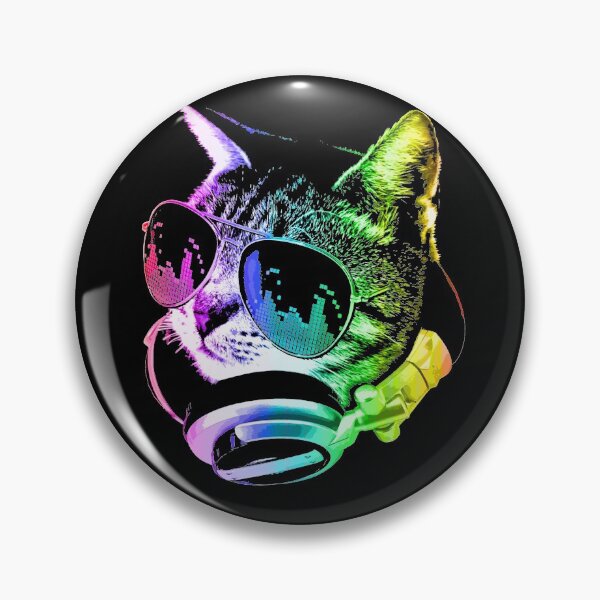 Aperçu de l'œuvre Rainbow Music Cat créée et vendue par ROBOTFACE T-Shirts.