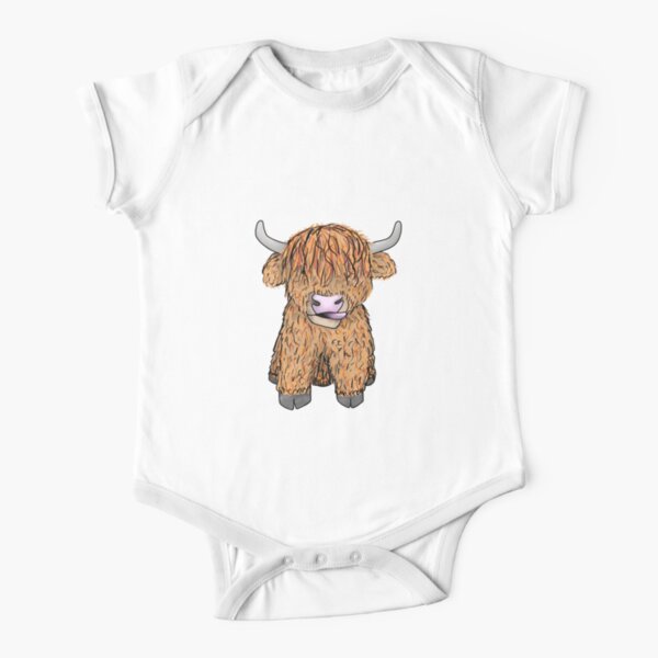 Fergus the Highland Cow Short Sleeve Baby One-Piece