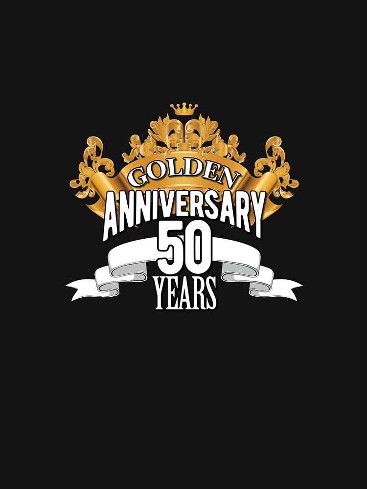 slim fit dress slacks Black & Gold 50th Anniversary Invitation main image 0