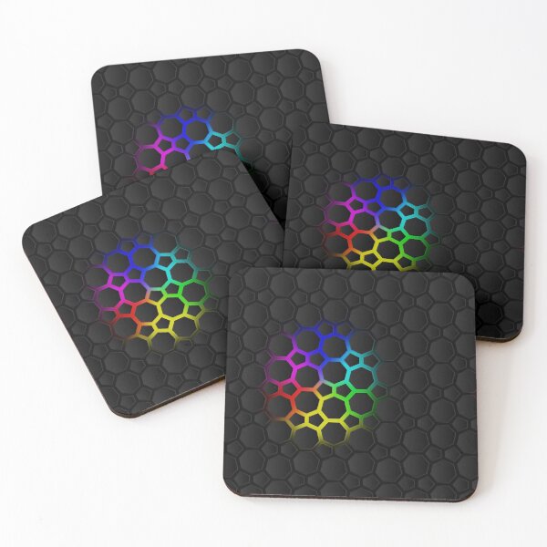 Item preview, Hectagon Pentagon tech pattern - rainbow background light designed and sold by jc007.