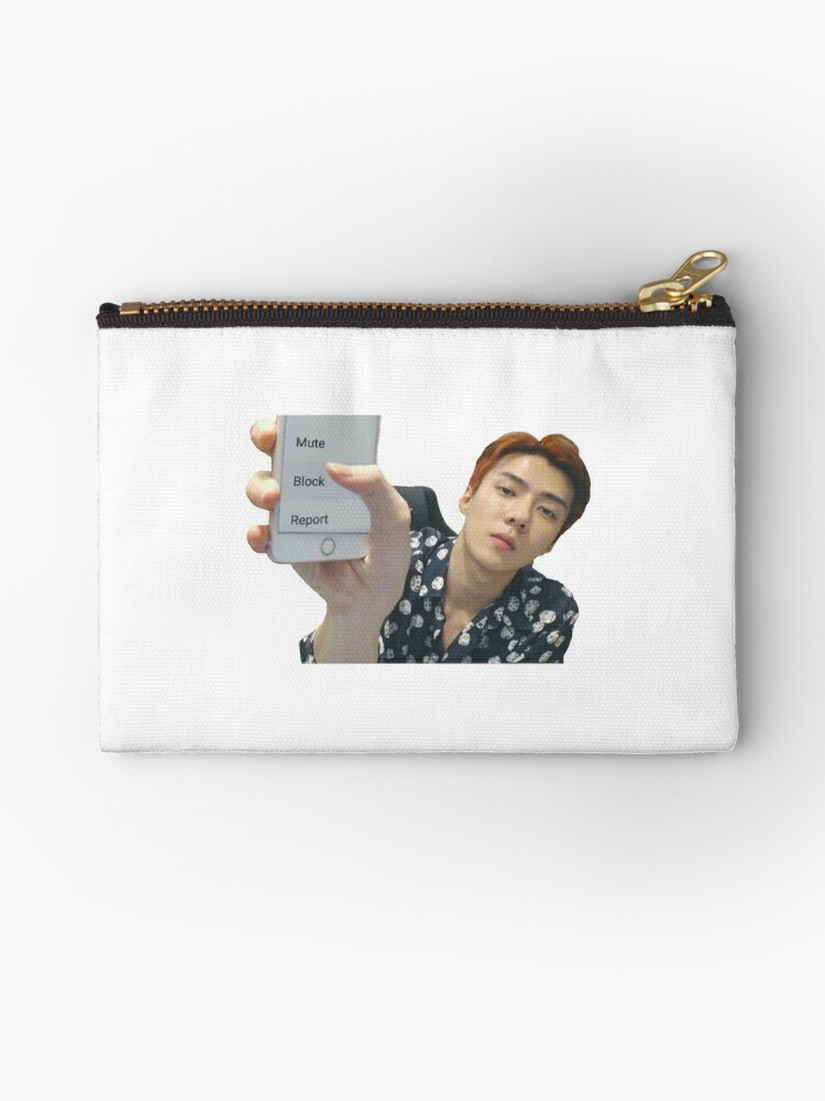 Exo Sehun Block Meme | Zipper Pouch