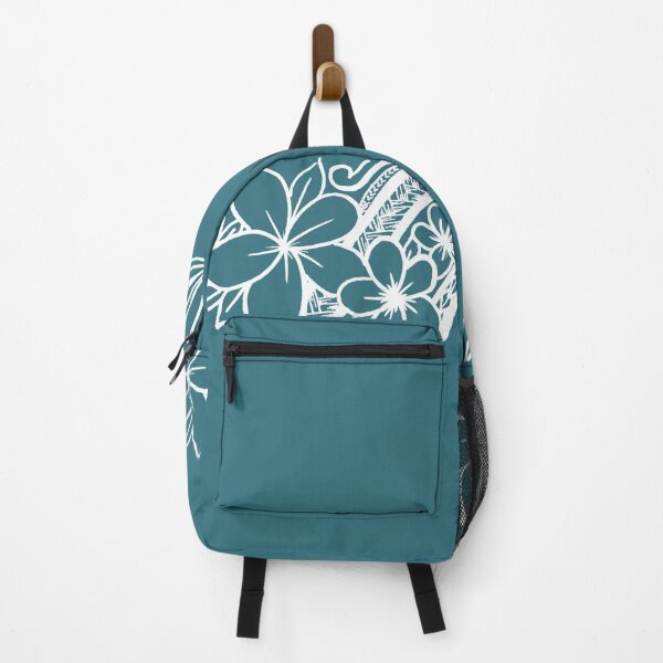 teal plumeria flower hand-drawn tribal Backpack