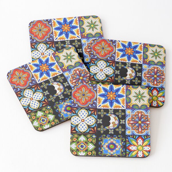 Iberian Mosaic Moon Coasters (Set of 4)
