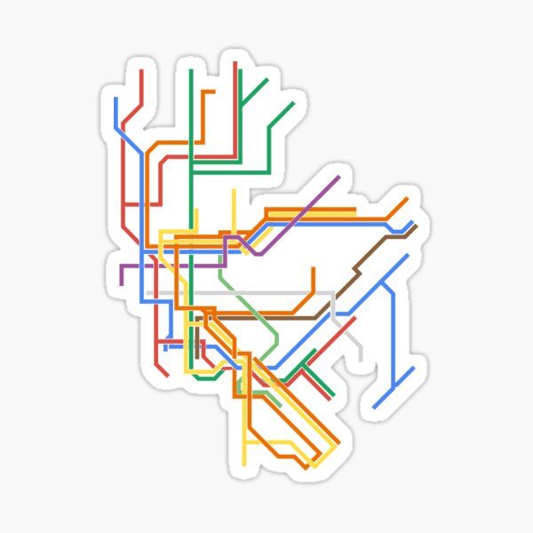 Minimalist New York City Transit Line Map Sticker
