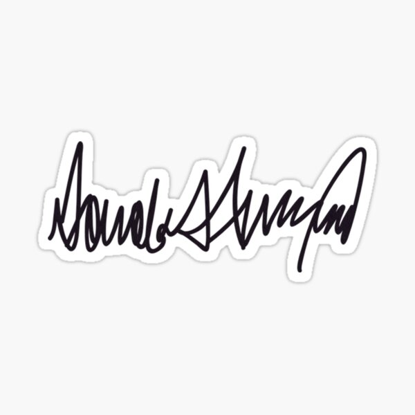 Vista previa del artículo con la obra «Firma Donald Trump», diseñado y vendido por MAGAShop.