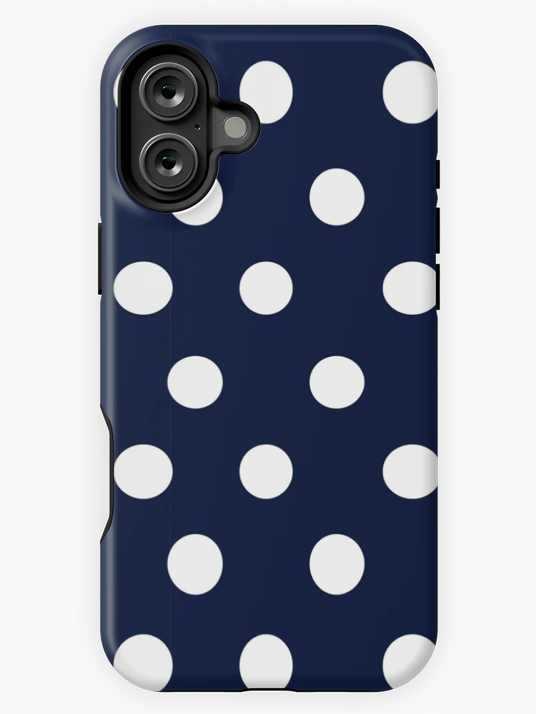 Navy Blue and White Large Polka Dot 