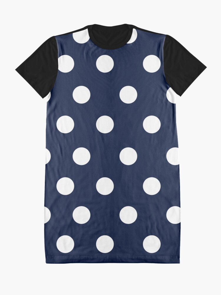 Navy Blue White Polka Dots Graphic T-Shirt for Sale by rewstudio