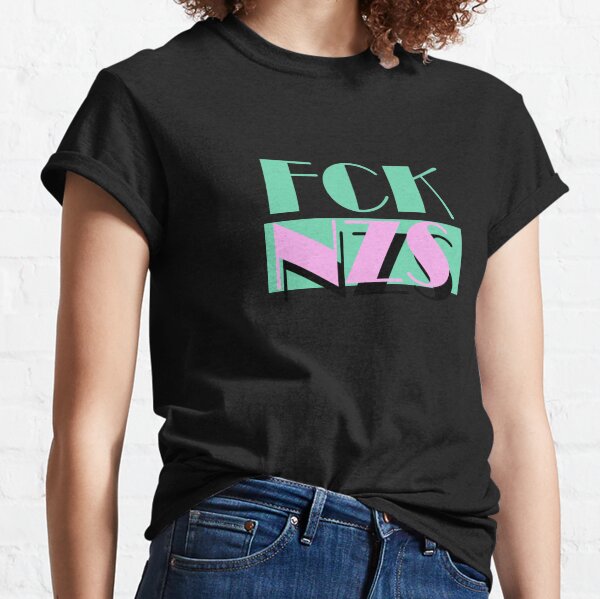 Vista previa del artículo con la obra «FCK NZS AFD contra el racismo», diseñado y vendido por Simcom.