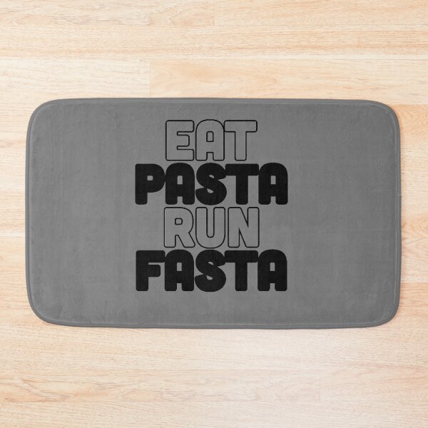 Item preview, Eat Pasta Run Fasta Outlined and Filled Black and White Words Bubble Letters Lettering Design designed and sold by byemma.