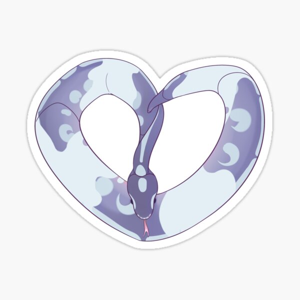 Ball Python Heart (Ocean) Sticker
