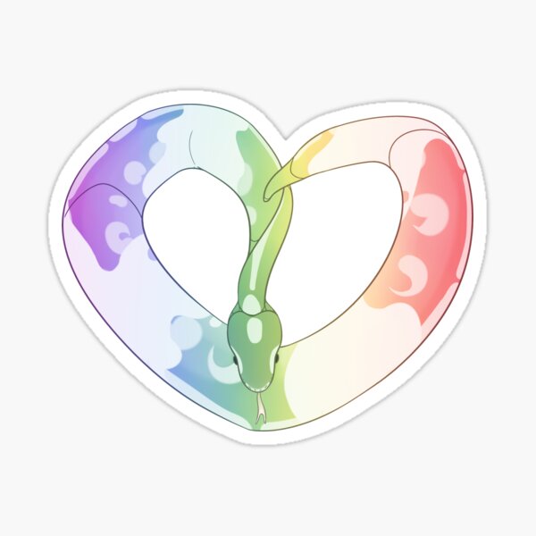 Ball Python Heart (Gay Pied) Sticker