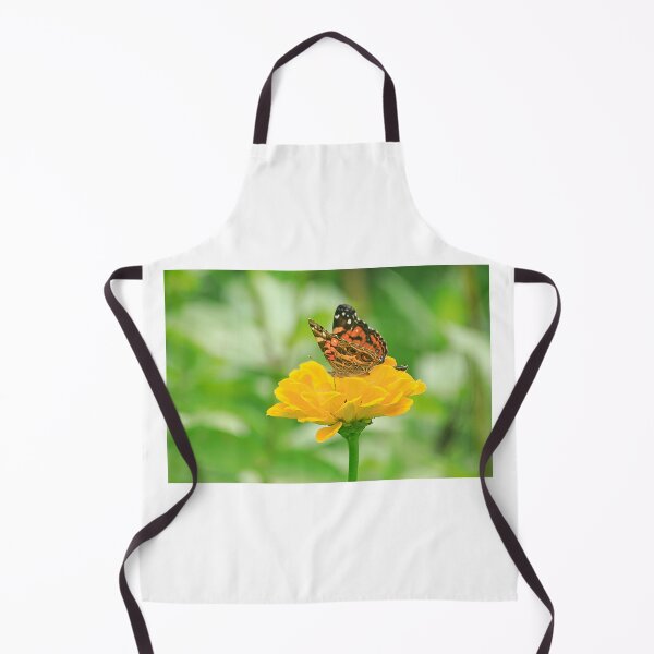 Item preview, Yellow Zinnia. American Lady Butterfly designed and sold by Brenda Burnett.