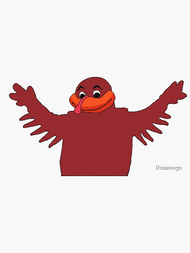 "Hokie Bird Mascot outline " Sticker by Rosemogo | Redbubble