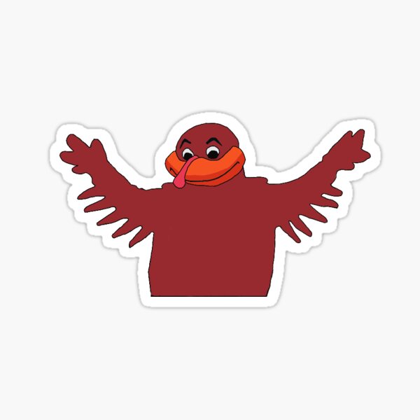 Hokie Bird Mascot outline Sticker