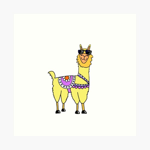 Cool Llama Art Print