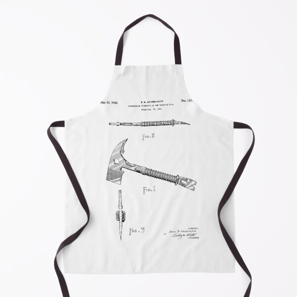 Item preview, Vintage Combination Fireman's Ax and Wrecking Tool 1940 Drawing Art designed and sold by designsnmore.