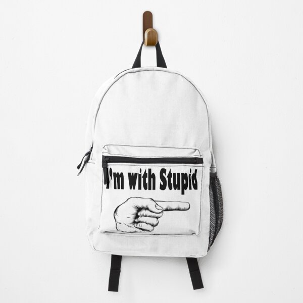 Item preview, IM WITH STUPID - WHITE AND BLACK FINGER TYPOGRAPHY DESIGN designed and sold by Iskybibblle.