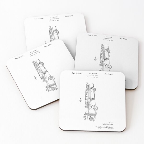 Item preview, Vintage Aerial Fire Truck 1939 Drawing Art designed and sold by designsnmore.