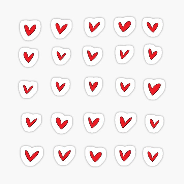 "Red hearts sticker pack" Sticker for Sale by tamsinrichards Redbubble