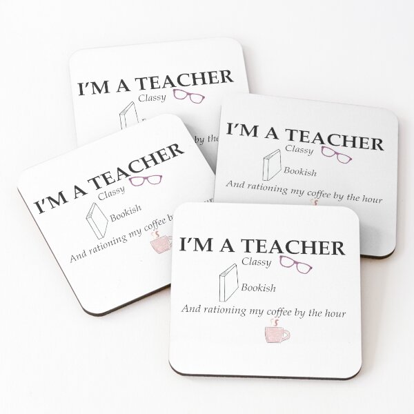 Item preview, I’m a teacher... classy, bookish, and rationing my coffee by the hour designed and sold by ElanaFelber.