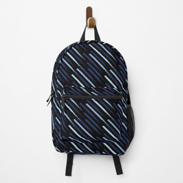 Item preview, Navy Blue on Black Hand Drawn Diagonal Dashed and Striped designed and sold by ArtHanbal.