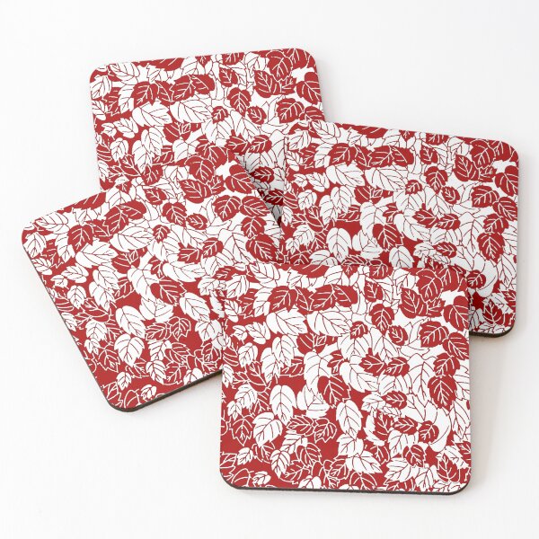 Item preview, Japanese Leaf Print, Dark Red and White designed and sold by Marymarice.