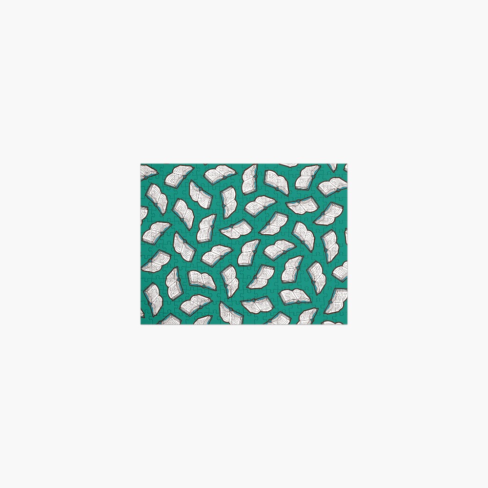 Bookish Reading Pattern in Jade Jigsaw Puzzle