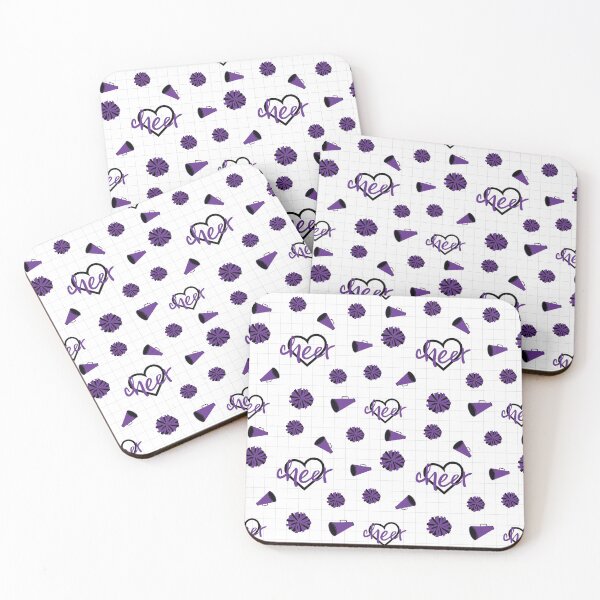 Item preview, Purple Cheer Hearts, Pom Poms, Megaphone Pattern designed and sold by Susan Says.
