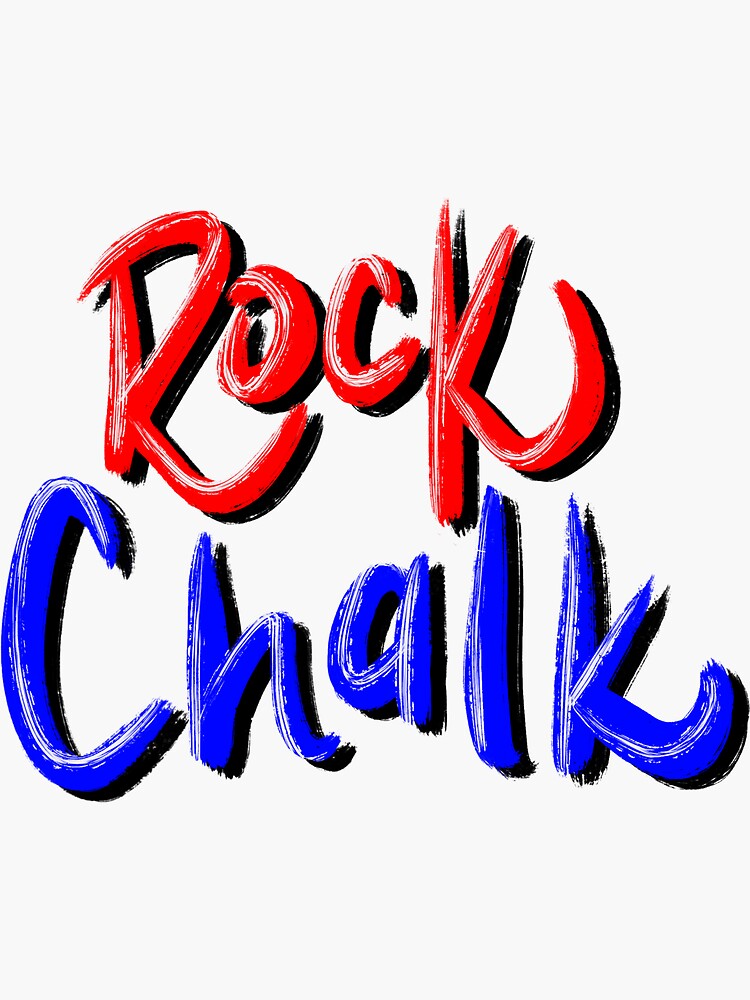 "Rock Chalk" Sticker by dreamlandsuites Redbubble