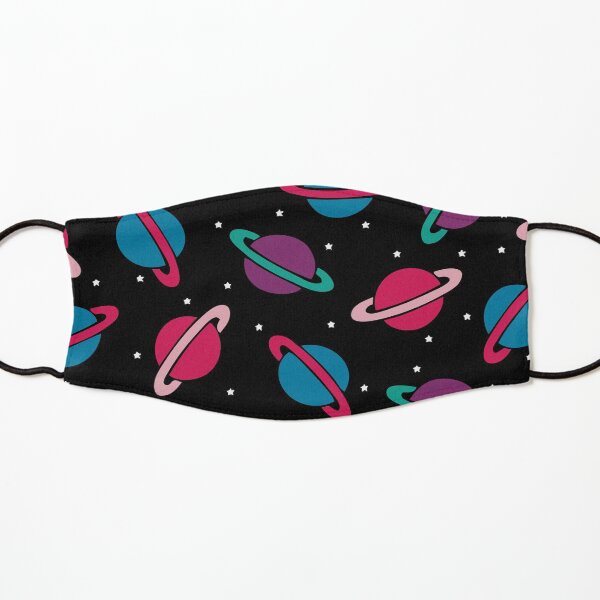 Neon Space Planets Pattern Kids Mask