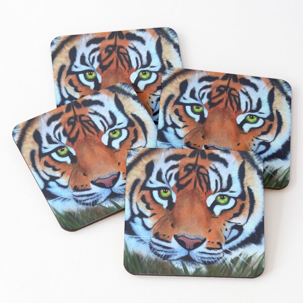 Item preview, Big cats Bengal Tiger Face painting bright and vibrant animal picture designed and sold by Julieford.