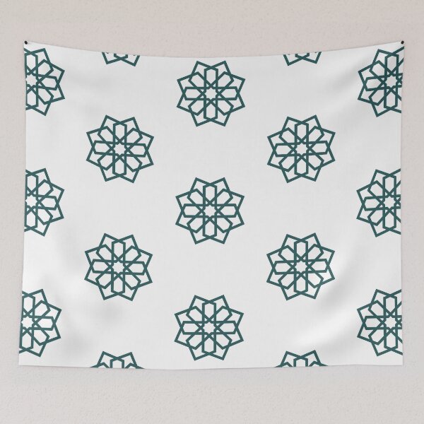 Item preview, Teal-green geometric islamic art  designed and sold by ZAHARA-.