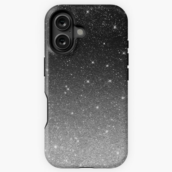 Item preview, Black Silver Grey Sparkle Ombre Glitter designed and sold by ColorFlowArt.