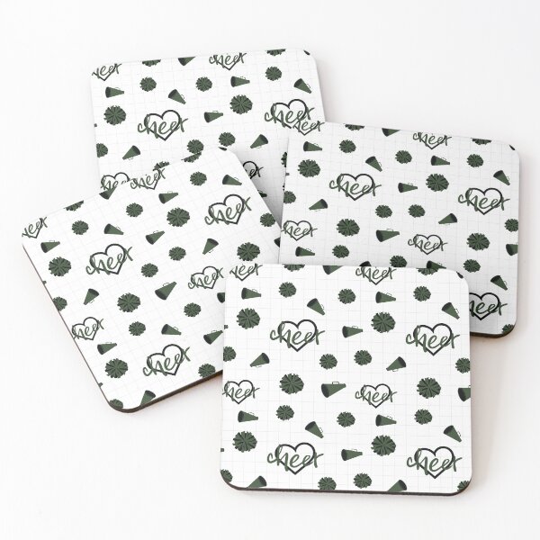 Item preview, Forest Green Cheer Hearts, Pom Poms, Megaphone Pattern designed and sold by Susan Says.