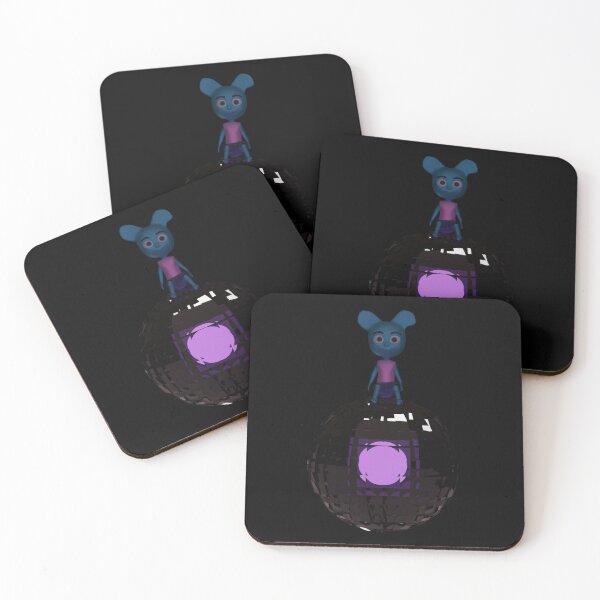 Alien on glass ball Coasters (Set of 4)